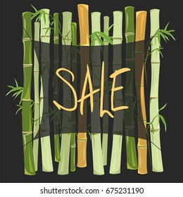 bamboo. a sign with the sale