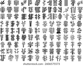 Bamboo Silhouette | Asian Nature and Tropical Foliage Illustration


