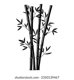 bamboo silhouette design. Asian traditional decoration. Chinese tree sign and symbol