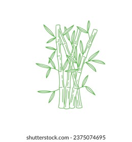 bamboo silhouette design. Asian traditional decoration. Chinese tree sign and symbol