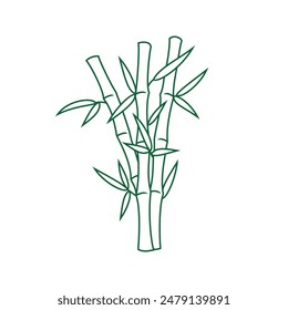 bamboo silhouette design. Asian traditional decoration. Chinese tree sign and symbol