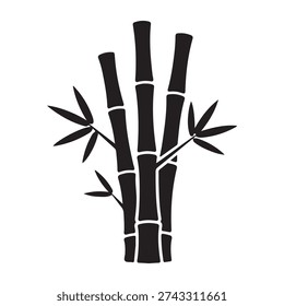 Bamboo silhouette icon vector. Bamboo tree silhouette for icon, symbol or sign. Bamboo icon for nature landscape, illustration