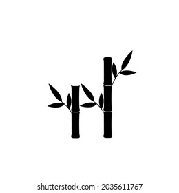 Bamboo silhouette icon, Vector, white background
