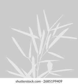 Silueta de bambú sobre fondo gris 