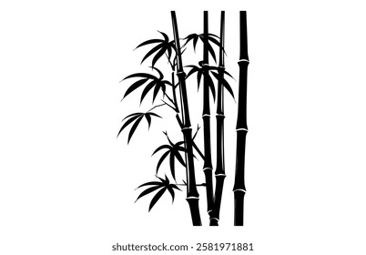 Bamboo Silhouette Vector isolated on a white background