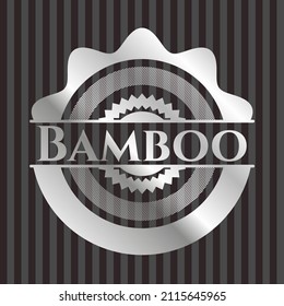 Bamboo silver emblem or badge. Vector Illustration. Mosaic. 