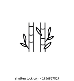 Bamboo simple thin line icon vector illustration