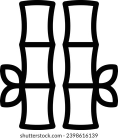 Bamboo single vector line icon