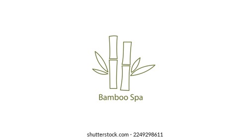 bamboo spa line art vector illustration 