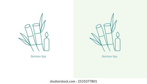 Icono de Vector de spa de bambú para relajación natural y bienestar