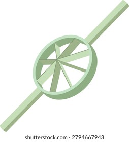 bamboo splitter, woodworking tool vector.