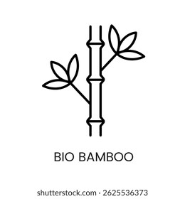 Bamboo stalk icon symbolizing bio bamboo material used in eco friendly pillow packaging sustainable bedding branding and natural fiber labeling line icon in vector with editable stroke.