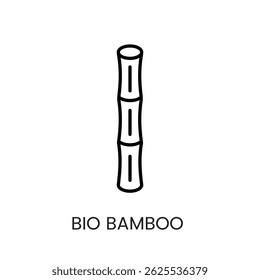 Bamboo stalk icon symbolizing bio bamboo material used in eco friendly pillow packaging sustainable bedding branding and natural fiber labeling line icon in vector with editable stroke.