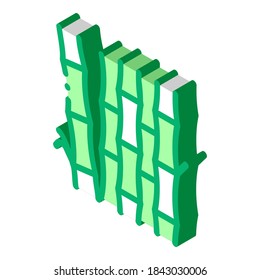 bamboo stalks icon vector. isometric bamboo stalks sign. color isolated symbol illustration
