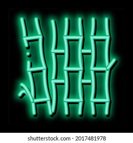 bamboo stalks neon light sign vector. Glowing bright icon bamboo stalks sign. transparent symbol illustration