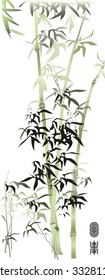 Bamboo
Stalks of bamboo on a white background. Clip art, vector.