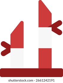 bamboo statue flat style icon design