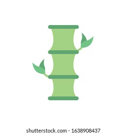 bamboo stem leaves natural floral botanical on white background vector illustration