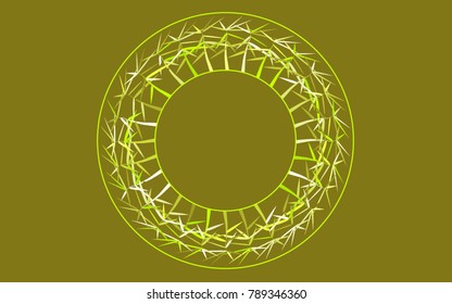 Bamboo Stems. Circle of Bamboo Leaves. Creative Circle in Ethnic Style. Round Frame of Leaves. Stems with Leaves for Wallpaper, Tile, Postcard, Card, Invitation. Circle Frame. Wreath of Twigs.
