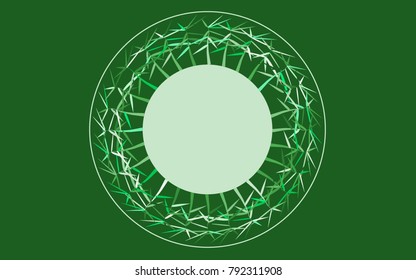 Bamboo Stems. Circle of Bamboo Leaves. Creative Circle in Ethnic Style. Round Frame of Leaves. Stems with Leaves for Wallpaper, Tile, Postcard, Card, Invitation. Circle Frame. Wreath of Twigs.