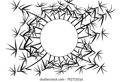 Bamboo Stems. Circle of Bamboo Leaves. Creative Circle in Ethnic Style. Round Frame of Leaves. Stems with Leaves for Wallpaper, Tile, Postcard, Card, Invitation. Circle Frame. Wreath of Twigs.