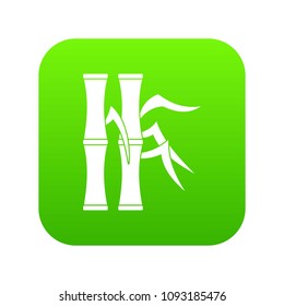 Bamboo stems icon digital green for any design isolated on white vector illustration