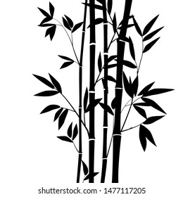 bamboo stems and leaves for graphic design. EPS-10