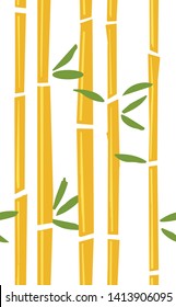 Bamboo stems with leaves seamless pattern vector