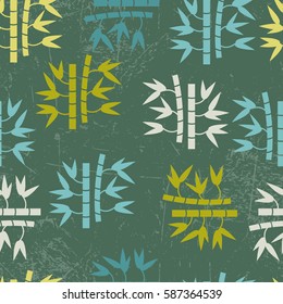 Bamboo stems seamless pattern .  All objects are conveniently grouped and easily editable