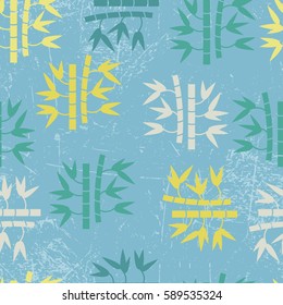 Bamboo stems seamless pattern .  All objects are conveniently grouped and easily editable