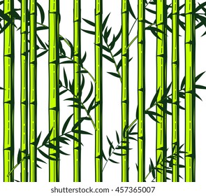 Bamboo stems, seamless pattern, tropical plant, fabric textures, vector illustration. Design for web and mobile app.