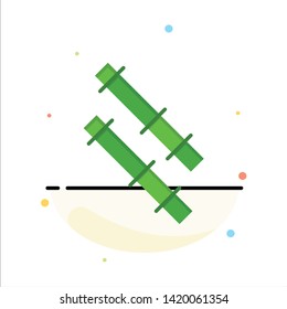 Bamboo, Stick Abstract Flat Color Icon Template