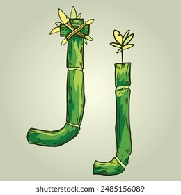 Bamboo Stick Alphabet Letter J