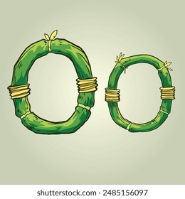 Bamboo Stick Alphabet Letter O