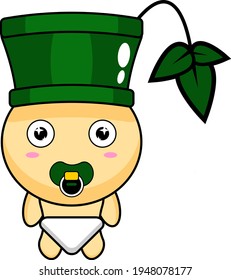 bamboo stick baby mascot cartoon character illustration