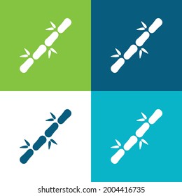 Bambus-Stick Flat vier Farbe minimale Icon Set