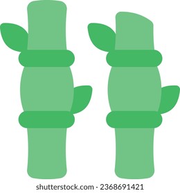 estilo de diseño de icono plano con bambú 