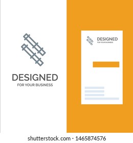 Bamboo, Stick Grey Logo Design and Business Card Template. Vector Icon Template background