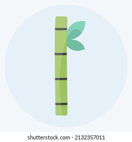 Bamboo Stick Icon in trendy flat style isolated on soft blue background