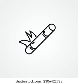 Bamboo stick line icon. bamboo branch web linear icon.