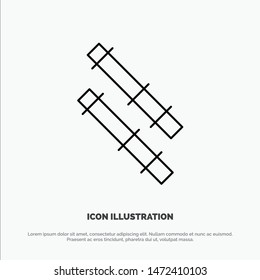 Bamboo Stick, Line Icon Vector