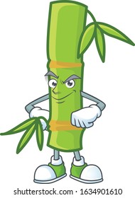 Bamboo stick mascot cartoon character style with Smirking face