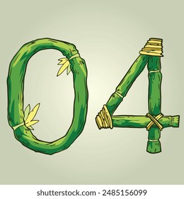 Bamboo Stick Number 04 Zero Four