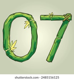 Bamboo Stick Number 07 Zero Seven
