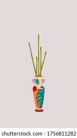 bamboo sticks in a decorative pot