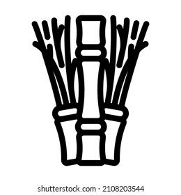 bamboo sticks line icon vector. bamboo sticks sign. isolated contour symbol black illustration