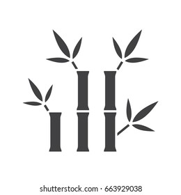 Bamboo sticks for massage glyph icon. Silhouette symbol. Spa salon. Negative space. Vector isolated illustration