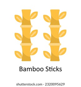 Bamboo Sticks Vector Flat Icon Design illustration. Nature and ecology Symbol on White background EPS 10 File