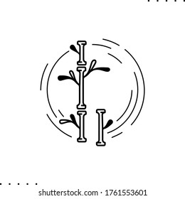 Un bambú golpea un icono vector en contornos 