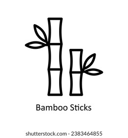 Bamboo Sticks vector outline  Design illustration. Symbol on White background EPS 10 File 
